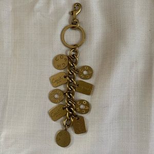Coach Bag Charm, Keychain, Fob in Beaten Brass